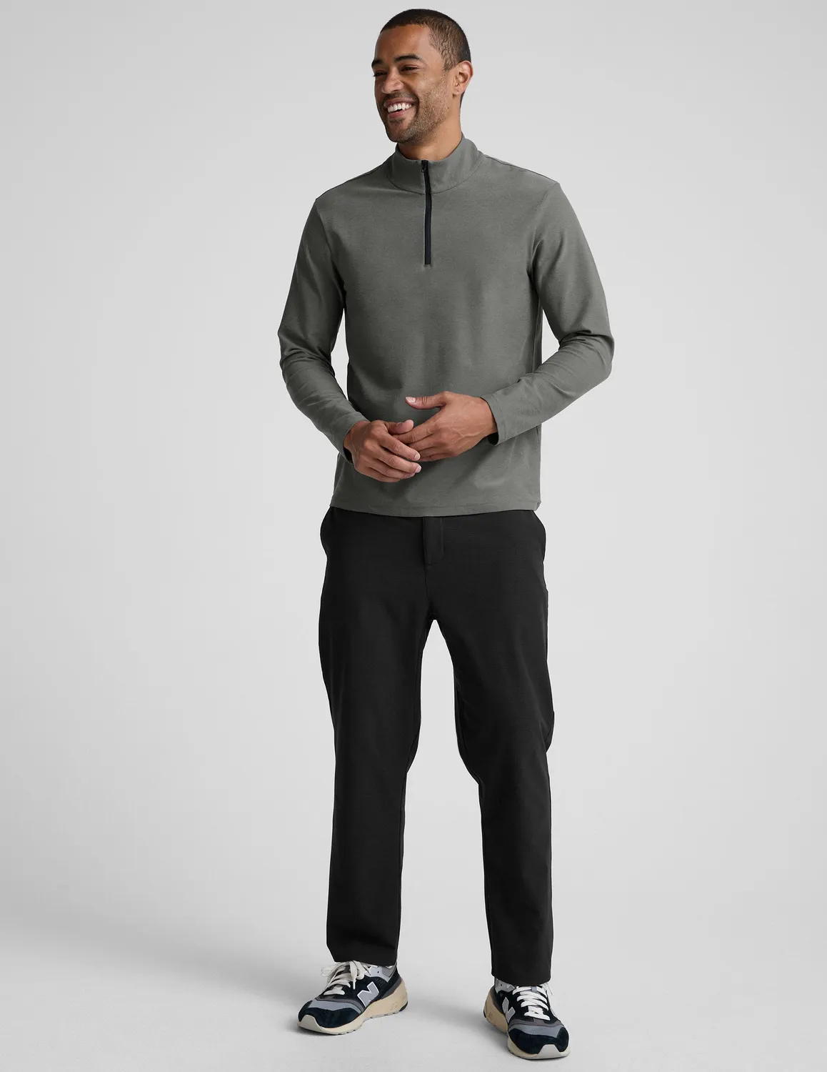 Beyond Yoga Spacedye Terrain quarter zip tröja Shadow Gray herr