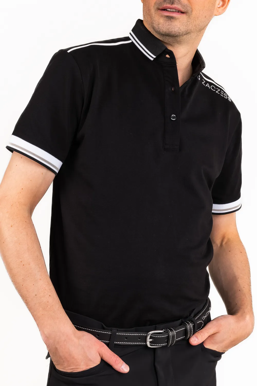ZacZess Cortina Men's Polo pikétröja herr svart luftig