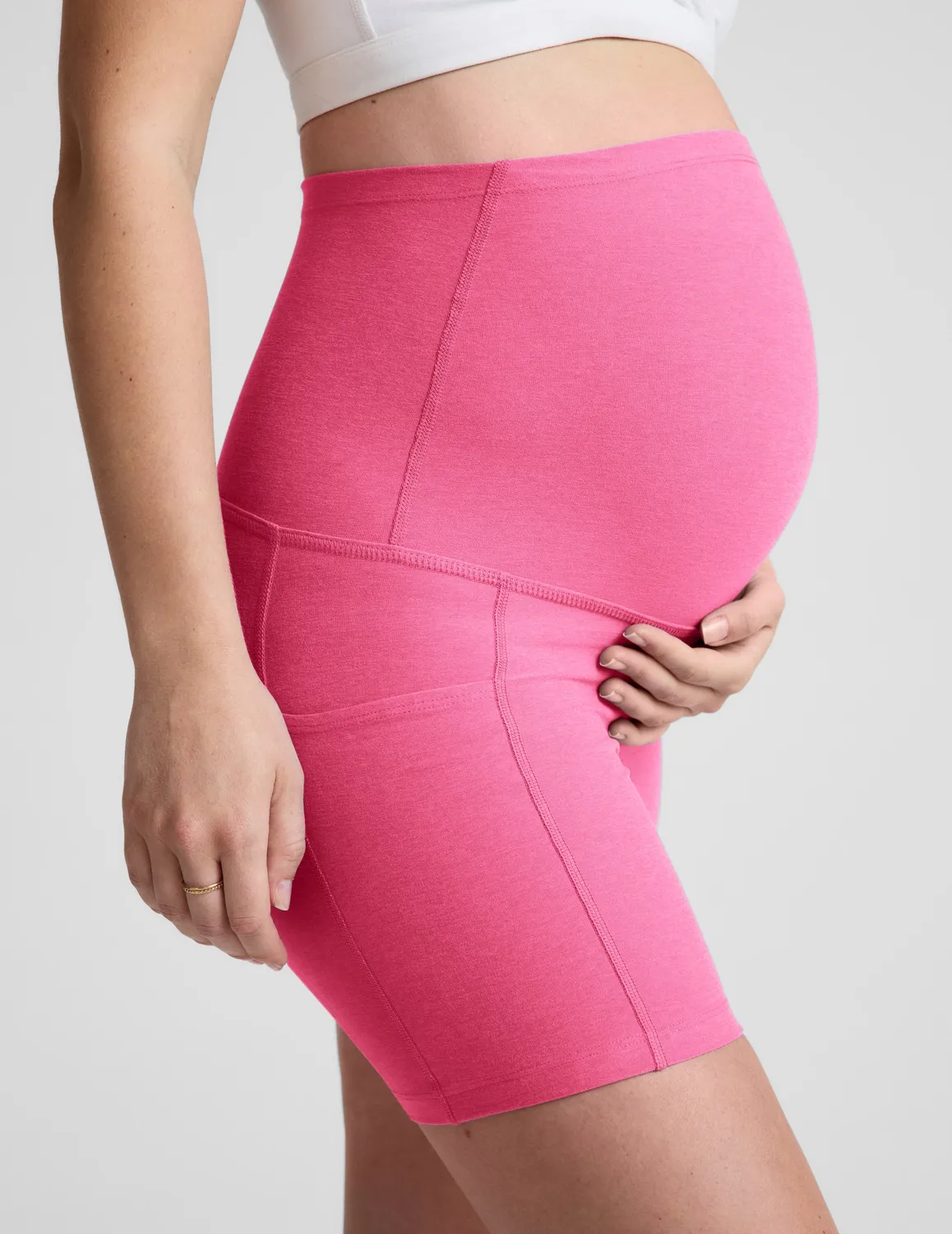Beyond Yoga Spacedye Keep Pace 5" gravidshorts Luscious Pink Heather stretch
