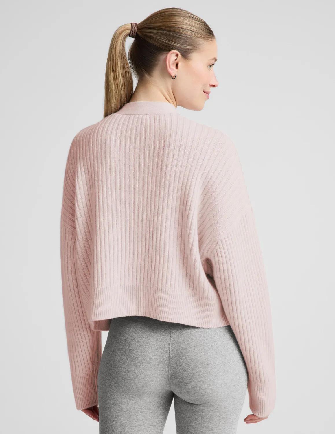 Beyond Yoga Wool Blend Cardigan kofta Soft Orchid mjuk ullblandning