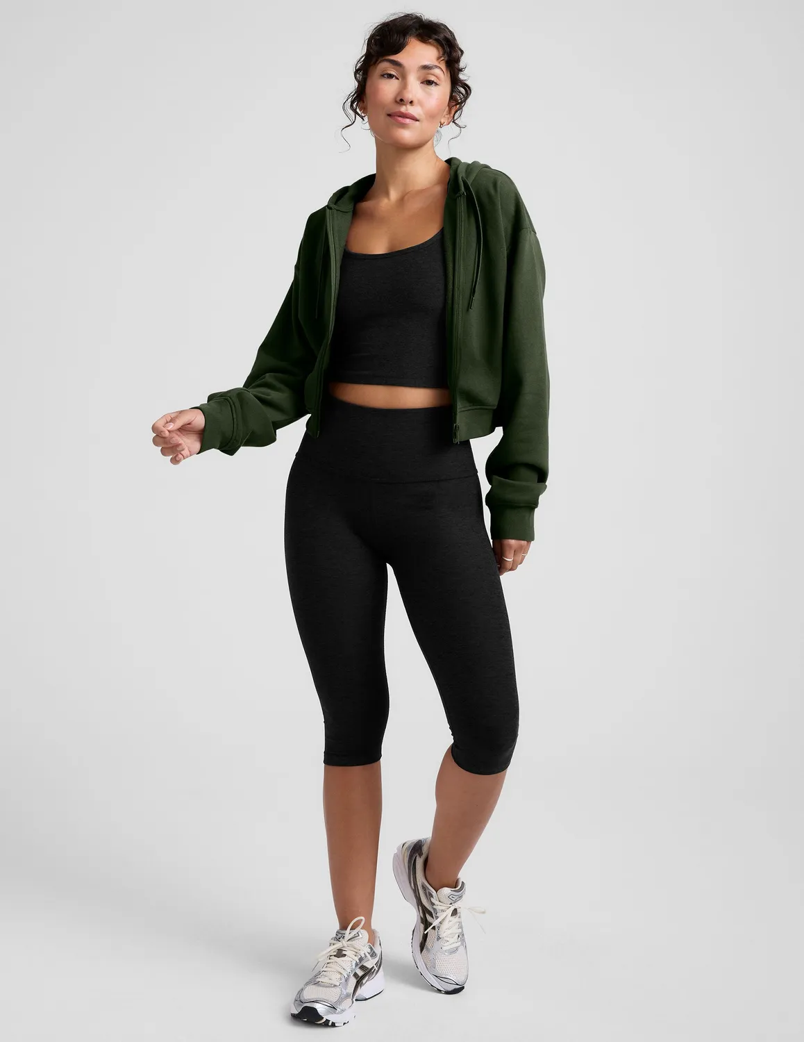 Beyond Yoga LuxeFleece Zip Up Hoodie hoodie Dark Olive avslappnad