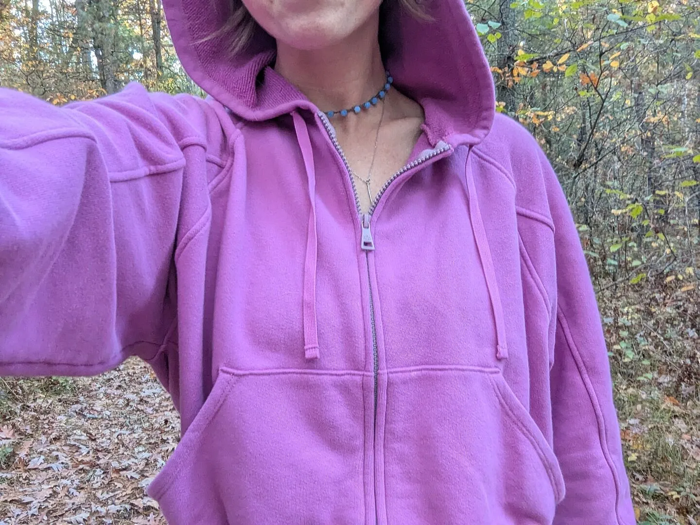 Beyond Yoga Cali Zip Up Hoodie hoodie washed blue dragkedja