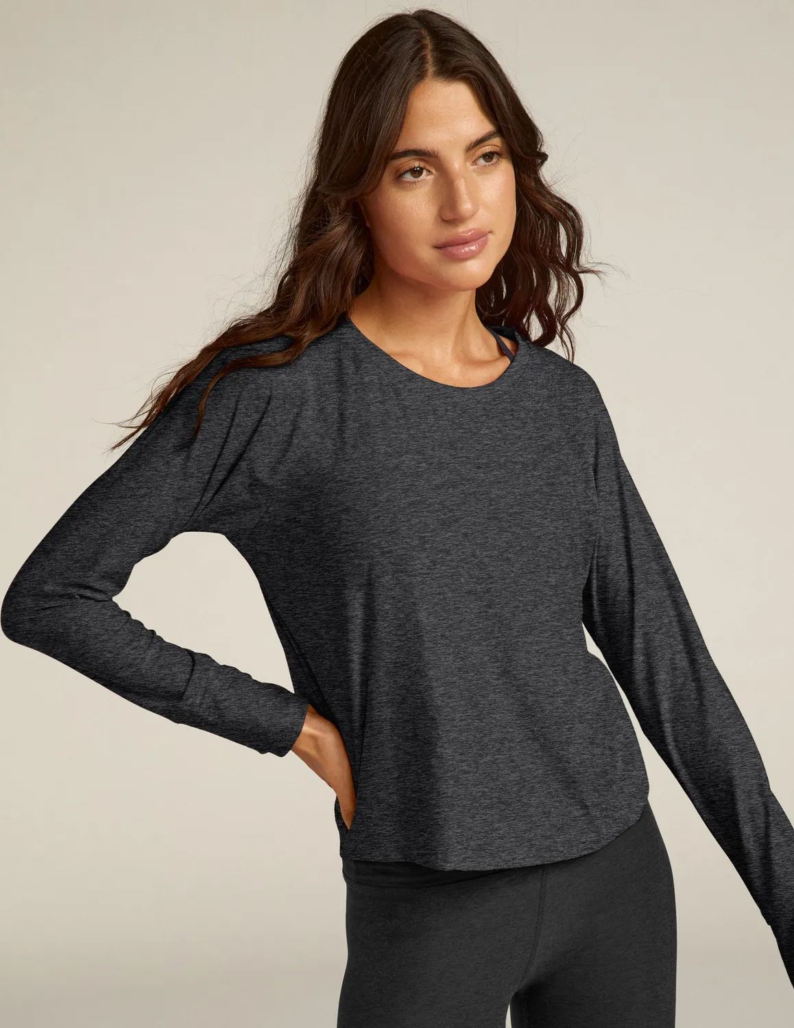 Beyond Yoga Featherweight Daydreamer Pullover tröja Black Charcoal