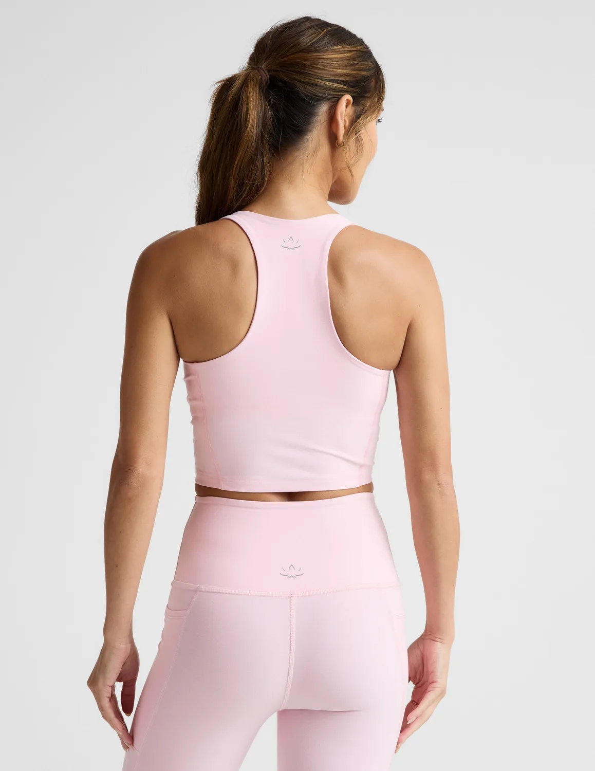 Beyond Yoga Spacedye Intensity Racerback Cropped Tank linne frosty pink medelstöd