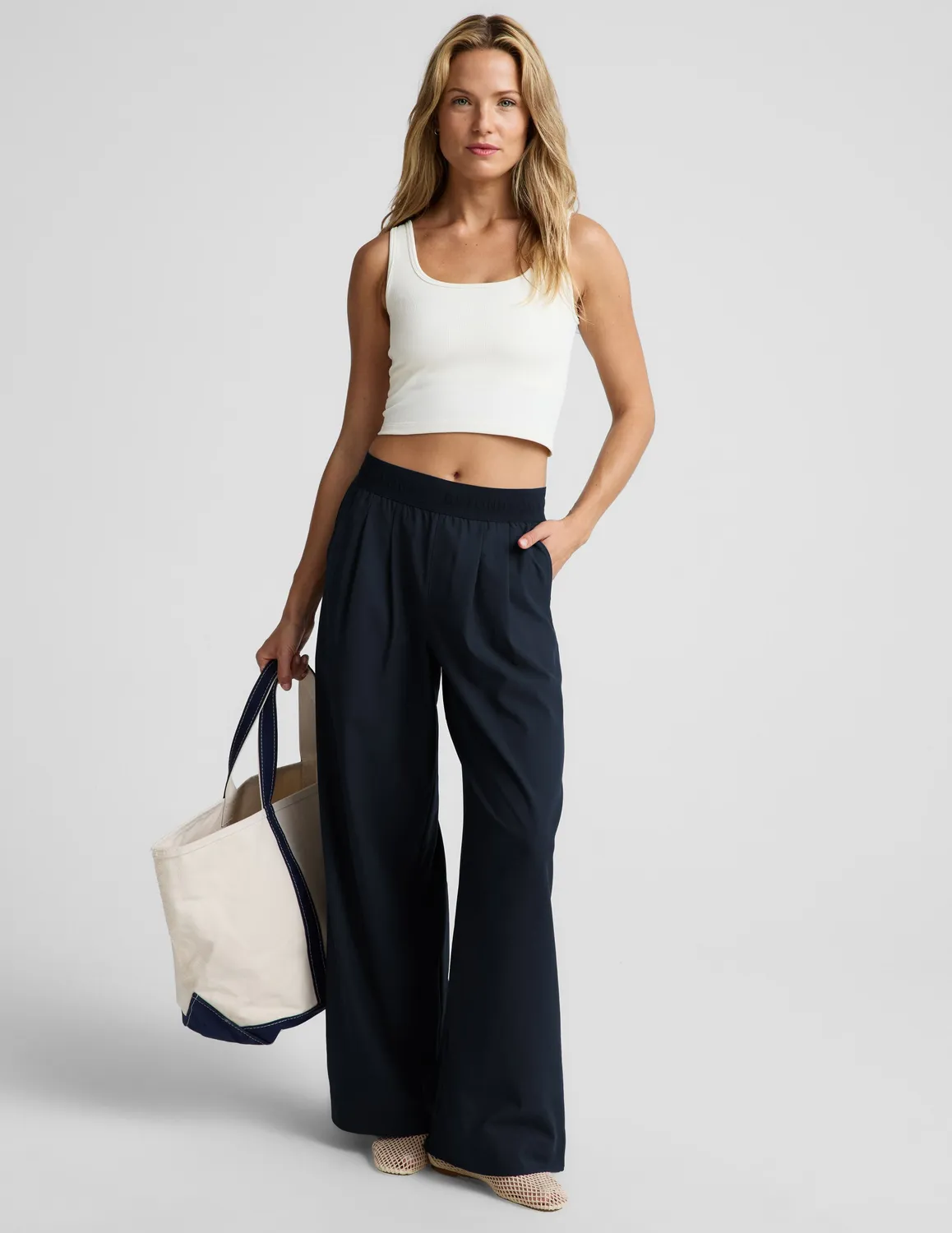 Beyond Yoga Keep It Cool Seamless Cropped Tank linne Glacier svalkande