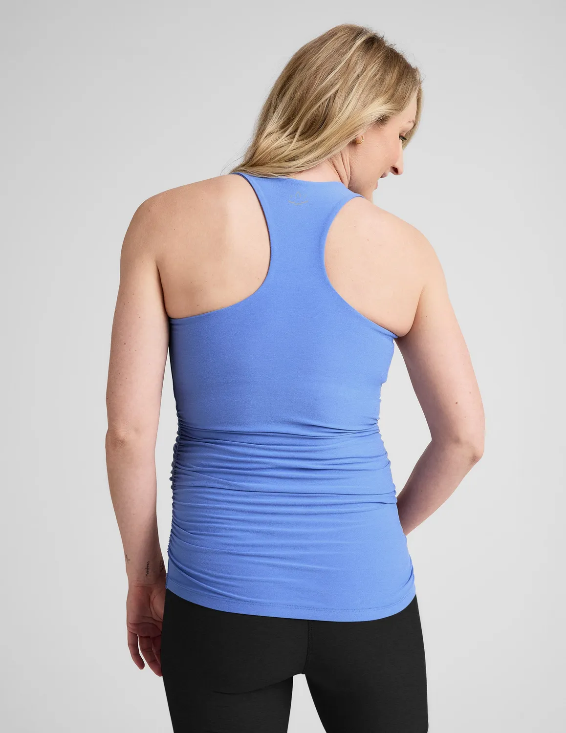 Beyond Yoga Spacedye Bases Covered Maternity Tank linne Wild Flower Blue gravid