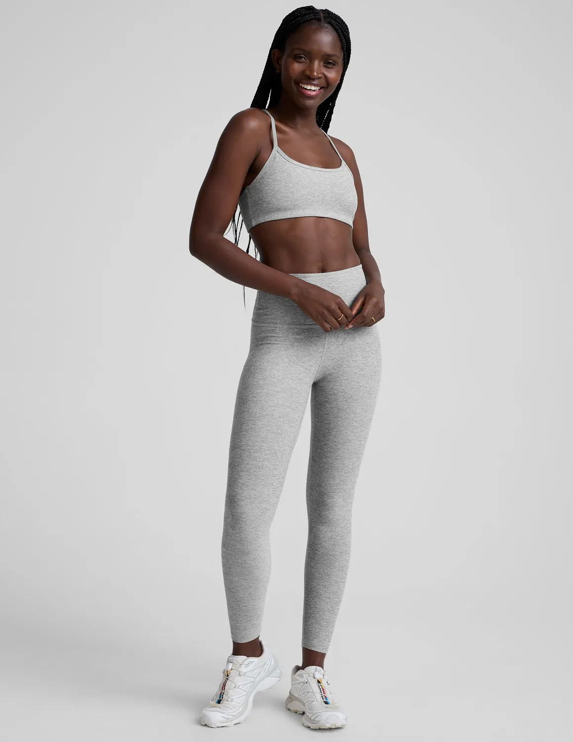 Beyond Yoga Spacedye Slim Racerback Bra sportbh Silver Mist lätt stöd