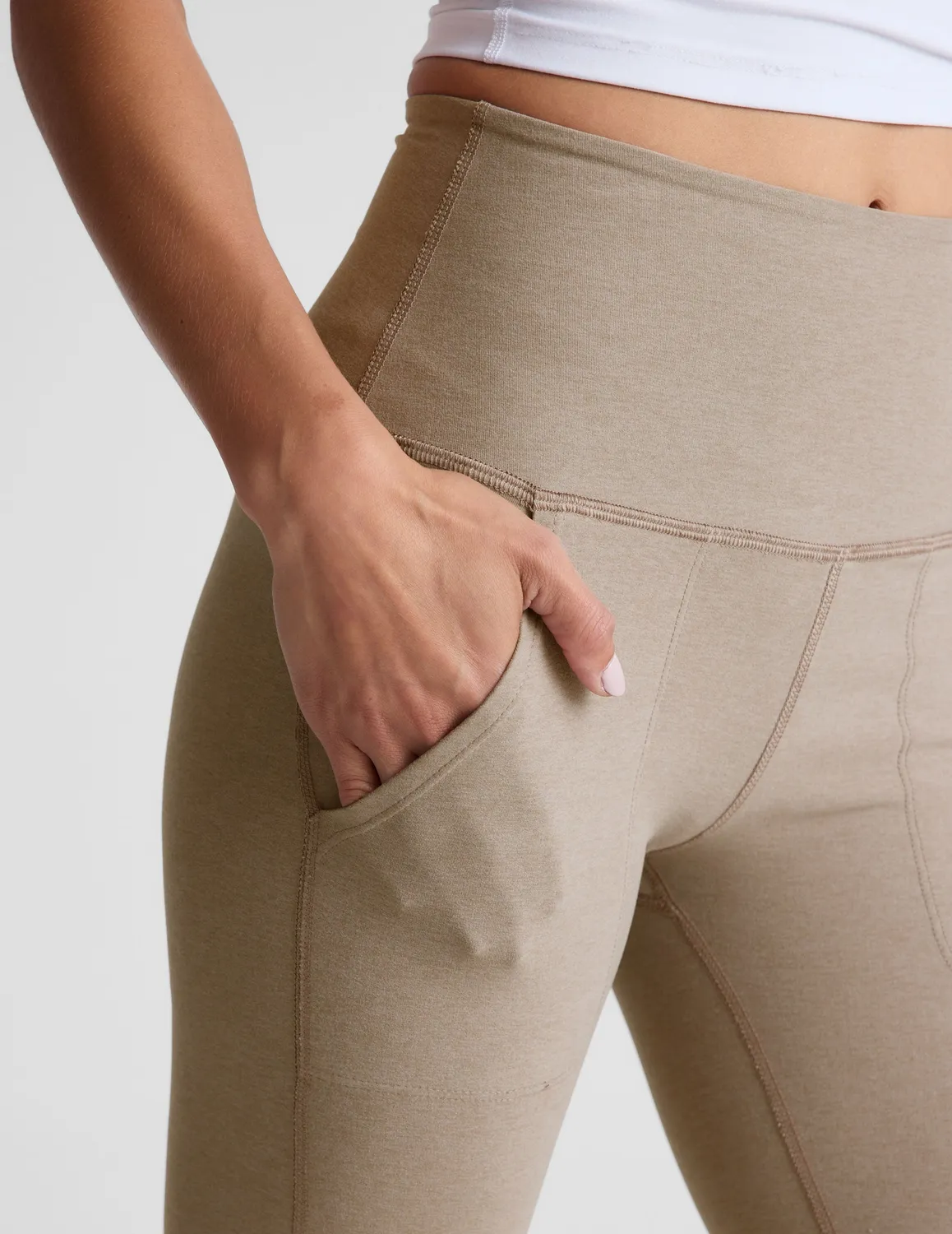Beyond Yoga Spacedye High Waisted Practice Pocket Bootcut Pant 31" träningsbyxor Birch Heather