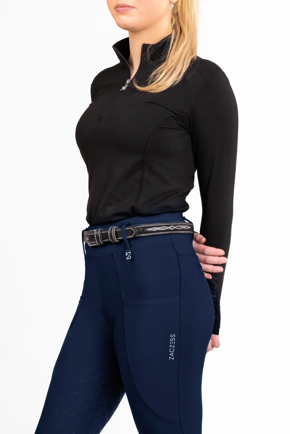 ZacZess London Navy Hybrid ridleggings junior marinblå