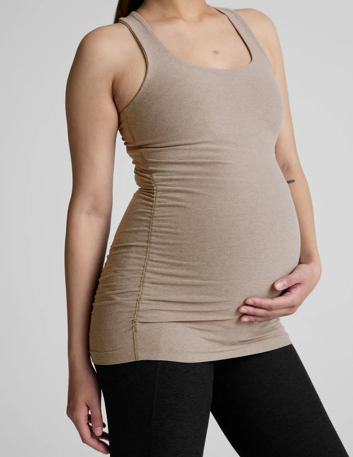 Beyond Yoga Spacedye Bases Covered Maternity Tank mammalinne Birch Heather
