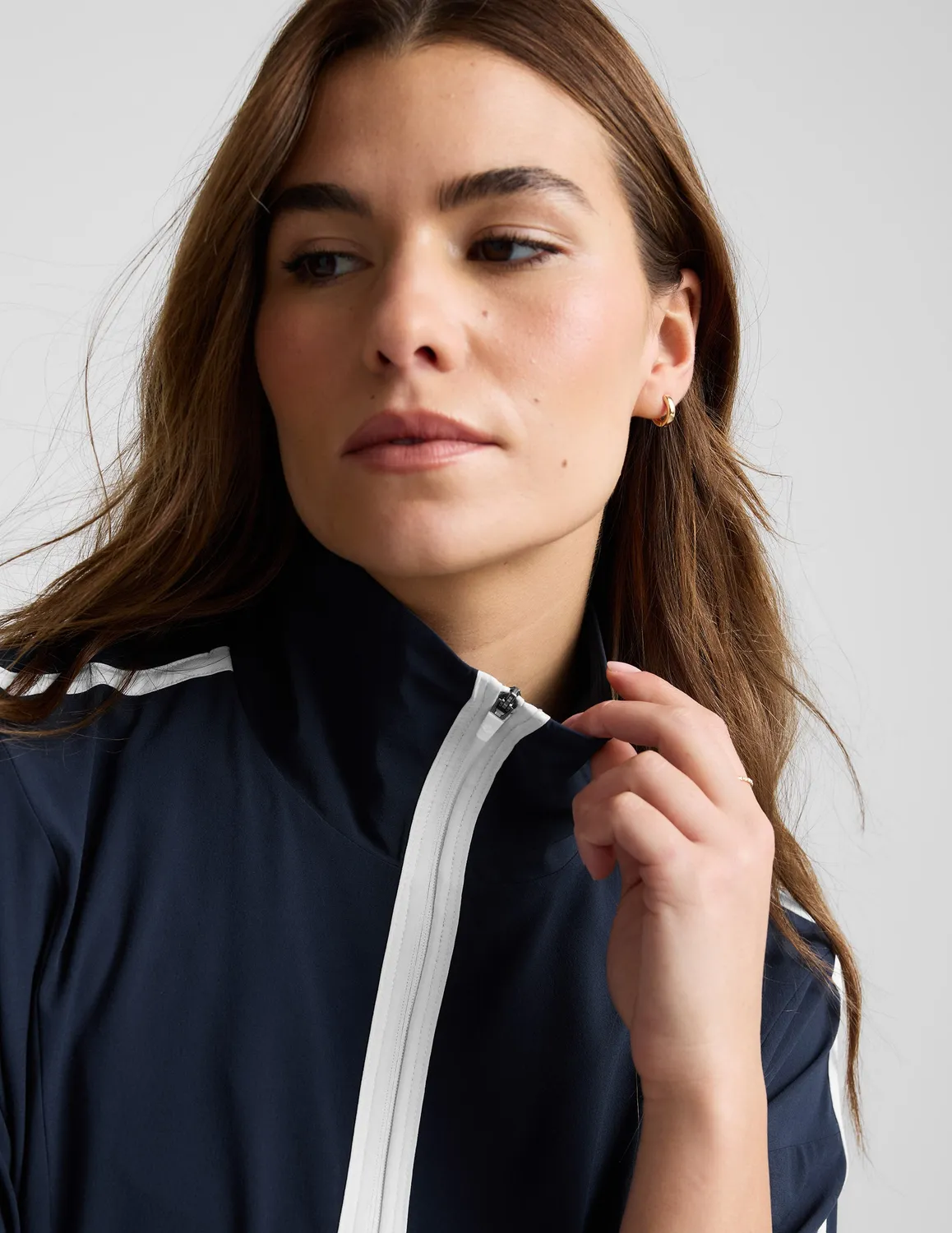 Beyond Yoga Stretch Woven Course Contrast pullover marinblå/vit