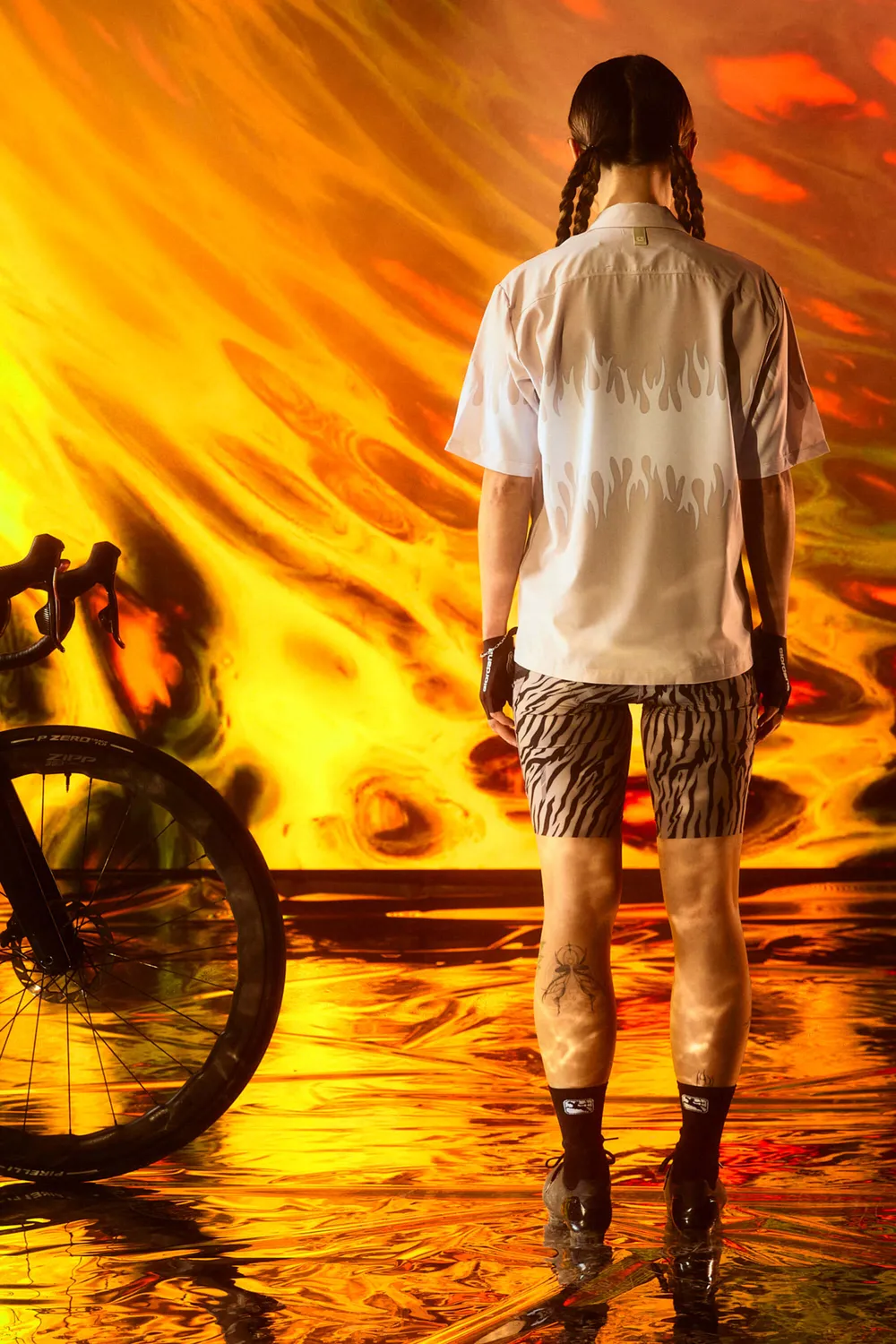 Giordana Beyond Soave zipptröja röd flames UPF50