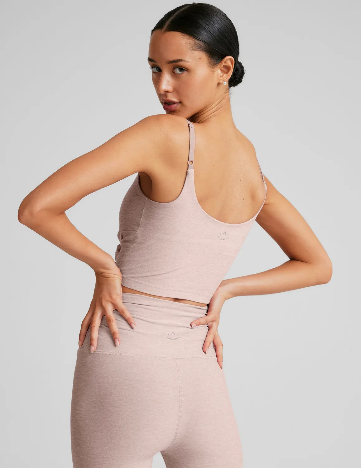 Beyond Yoga Spacedye Raise The Barre linne Chai med inbyggd bh