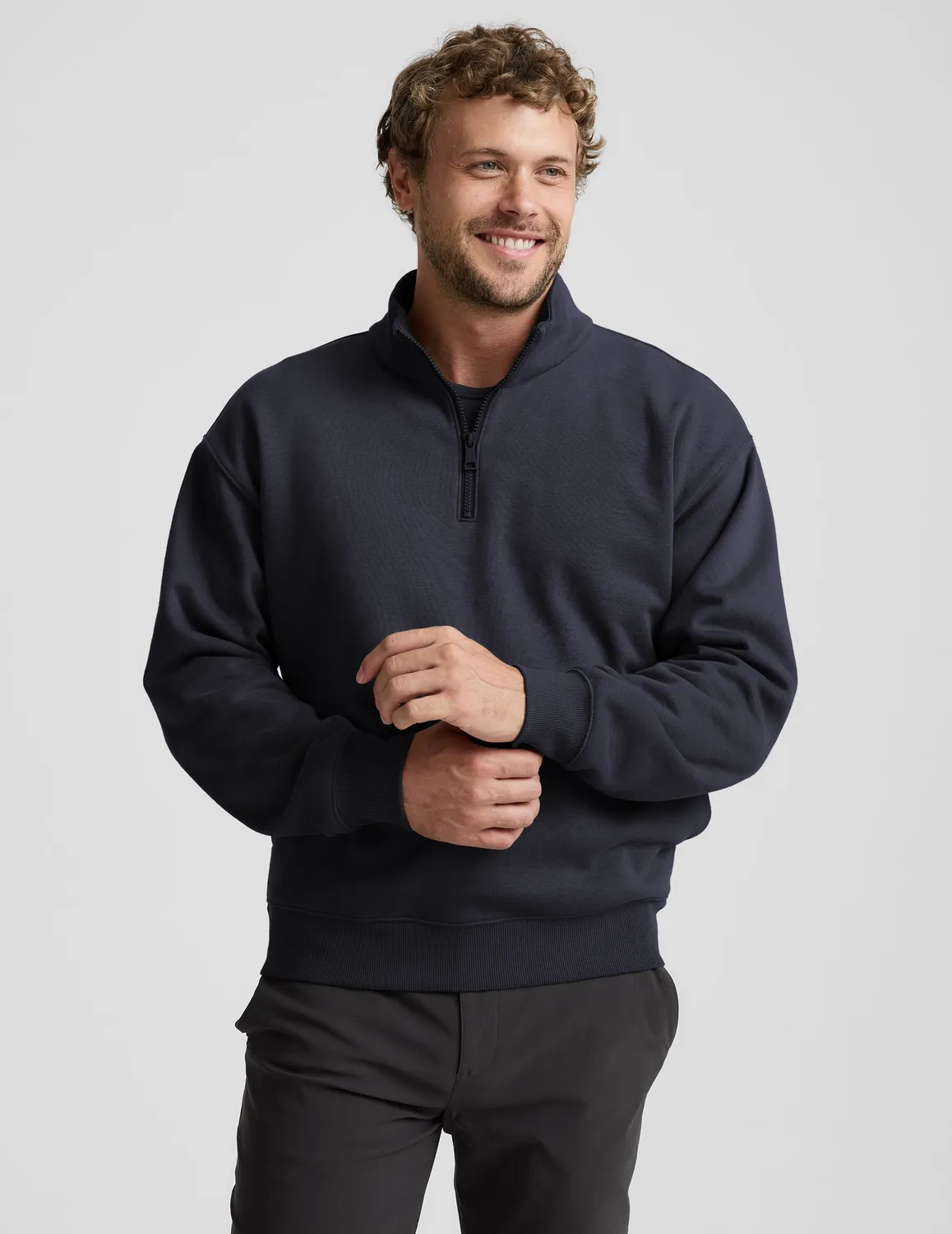 Beyond Yoga LuxeFleece Half Zip pullover Nocturnal Navy mjuk