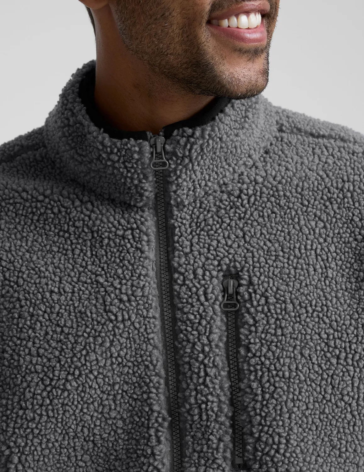 Beyond Yoga Boucle Fleece zipjacka Shadow Gray varm