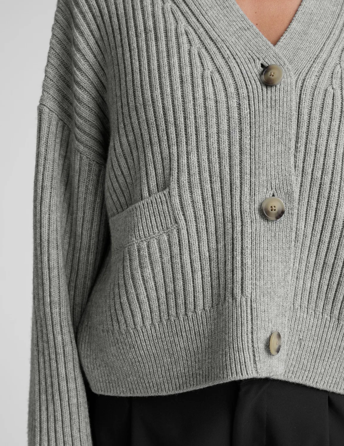 Beyond Yoga Wool Blend Cardigan kofta Gray Heather ullmix