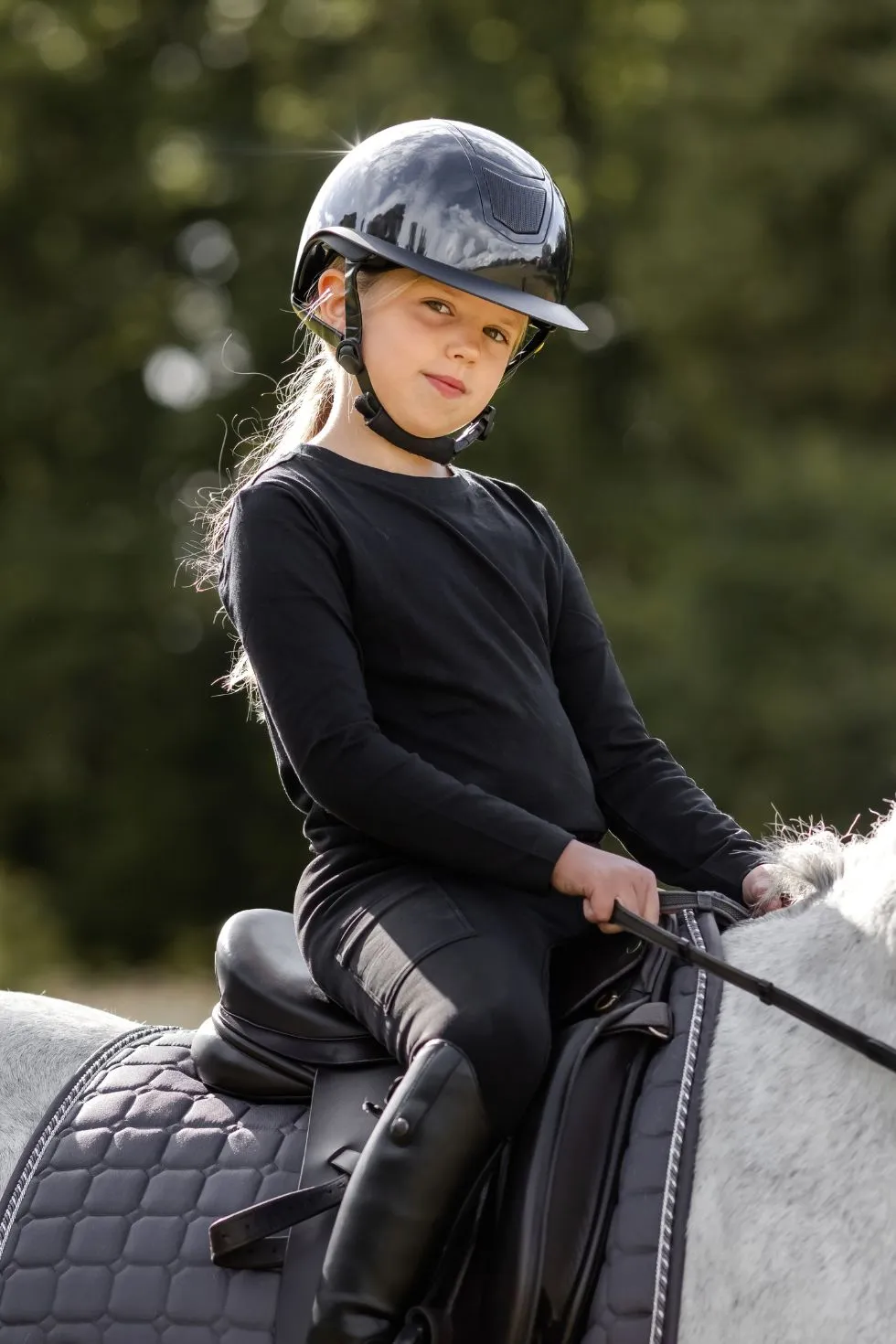 ZacZess Junior Teddy Leggings ridleggings barn svart