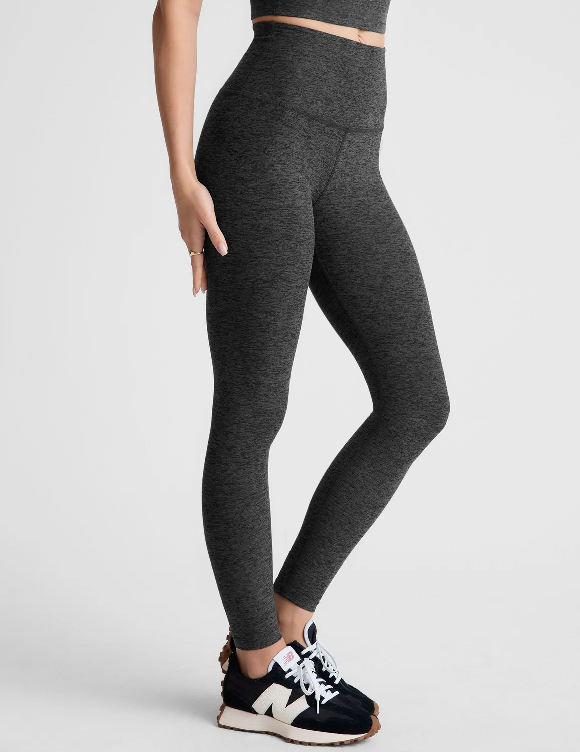 Beyond Yoga Spacedye Caught In The Midi High Waisted leggings black charcoal