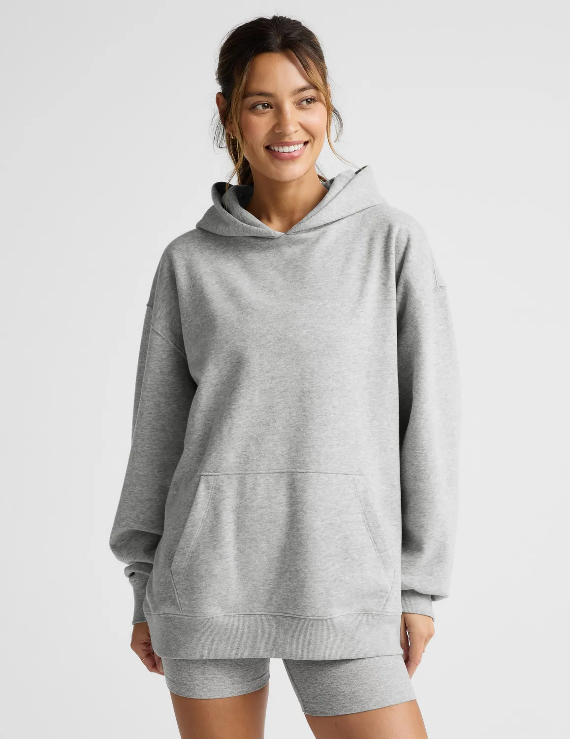 Beyond Yoga LuxeFleece Classic hoodie light heather gray