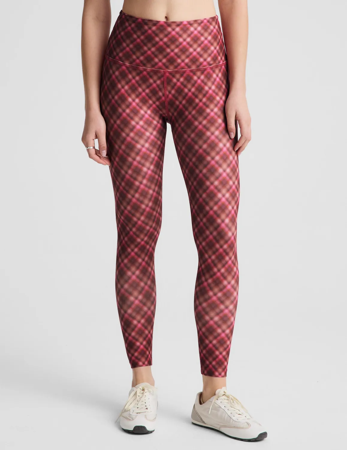 Beyond Yoga SoftMark Autumn Argyle Midi Leggings mönstrade hög midja