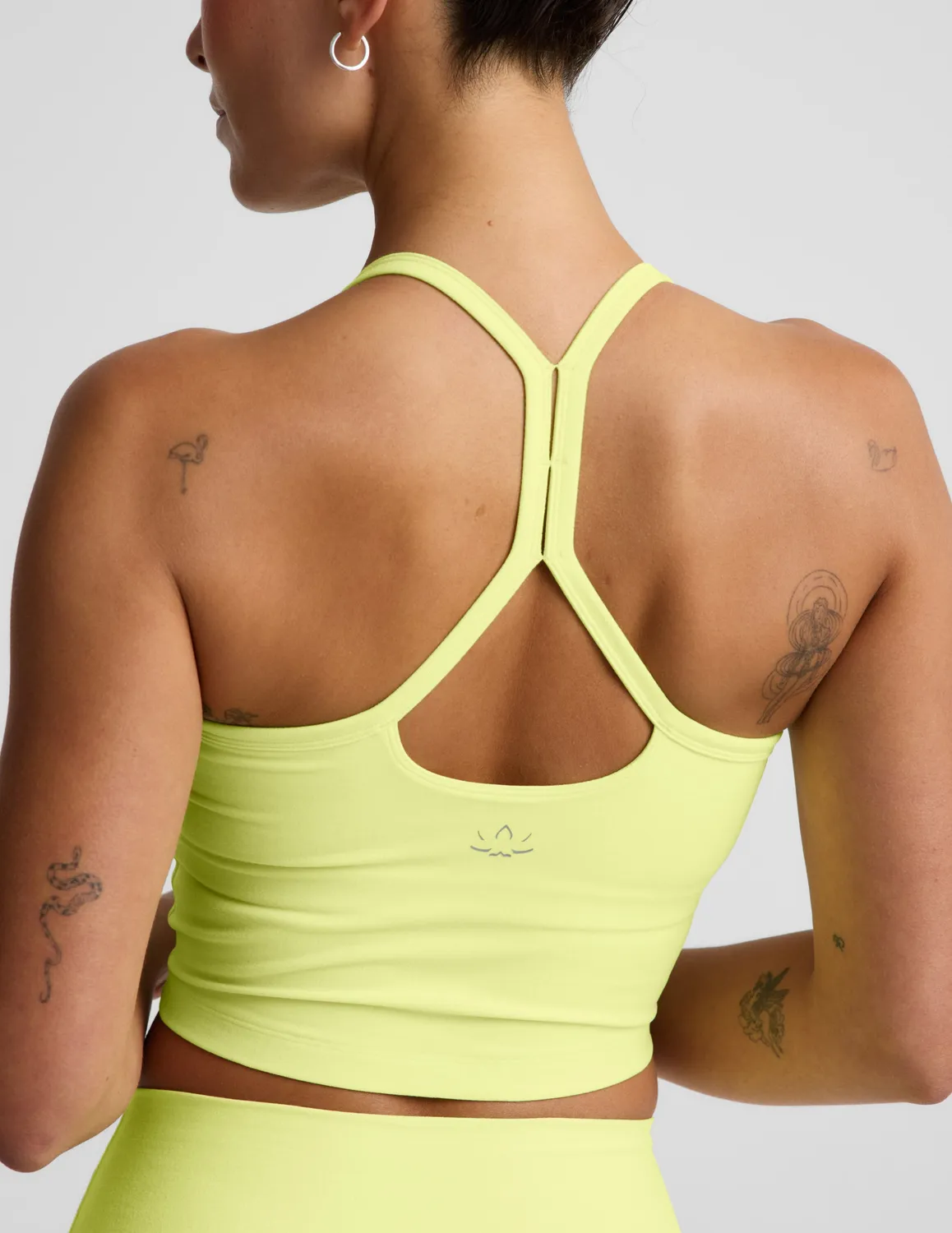 Beyond Yoga Spacedye Slim Racerback Cropped Tank linne Electric Lime