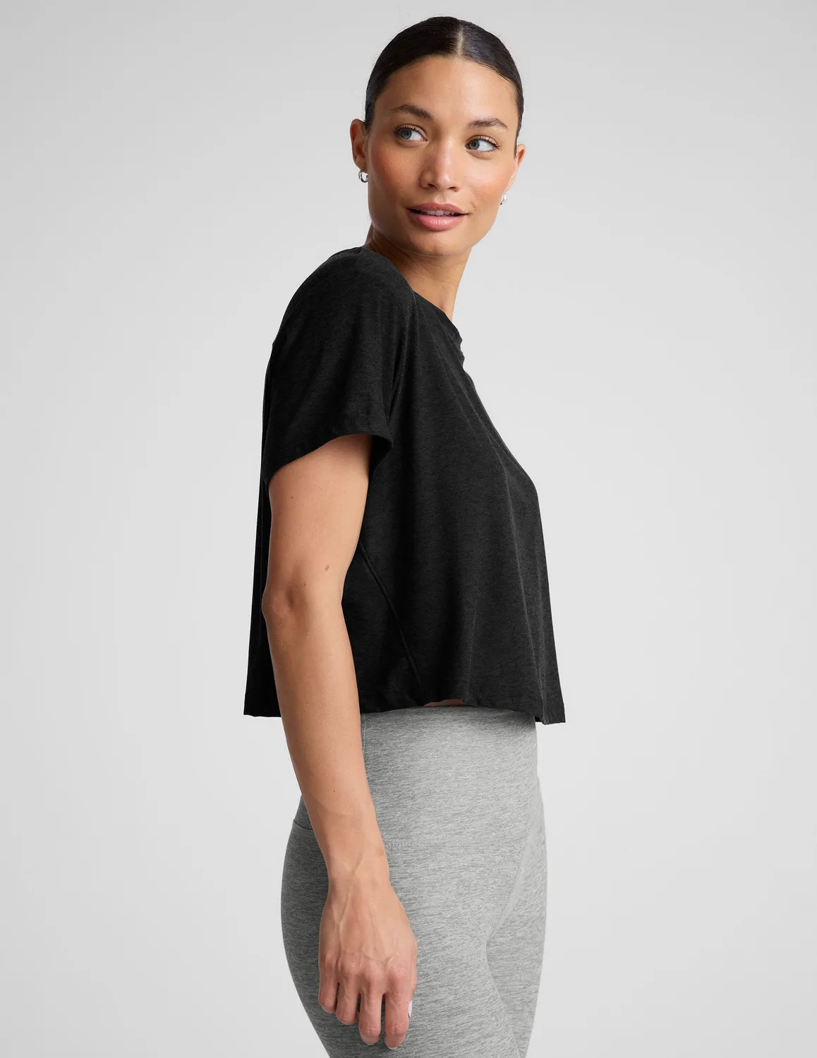 Beyond Yoga Featherweight Supreme Cropped Tee t-shirt Darkest Night