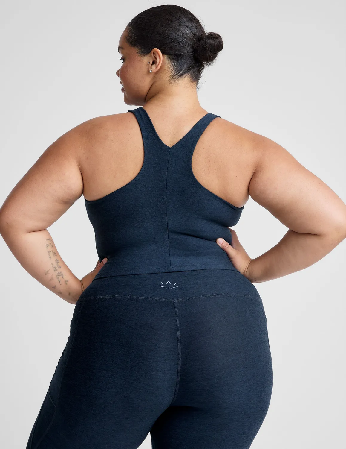 Beyond Yoga Spacedye Refocus cropped linne Nocturnal Navy