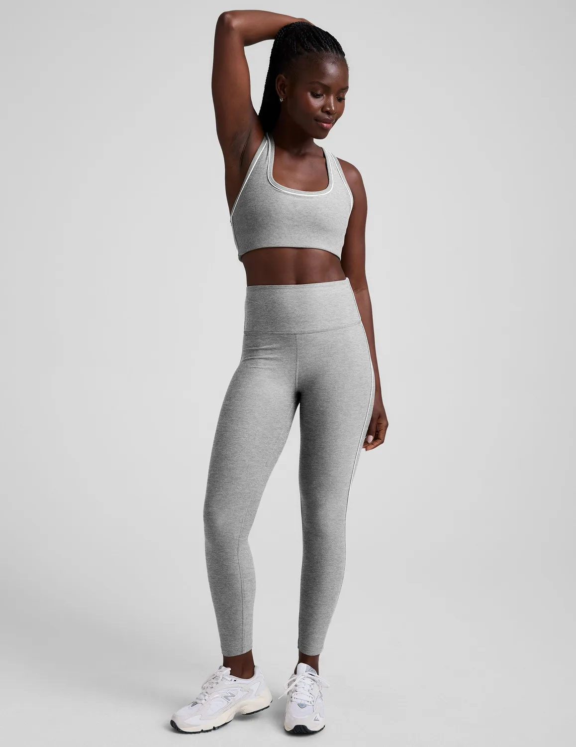 Beyond Yoga Spacedye Ready sportbh Silver Mist ljusgrå