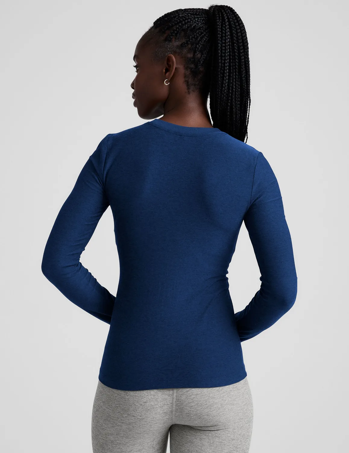 Beyond Yoga Featherweight Select Long Sleeve Crew tröja Marine Blue lätt