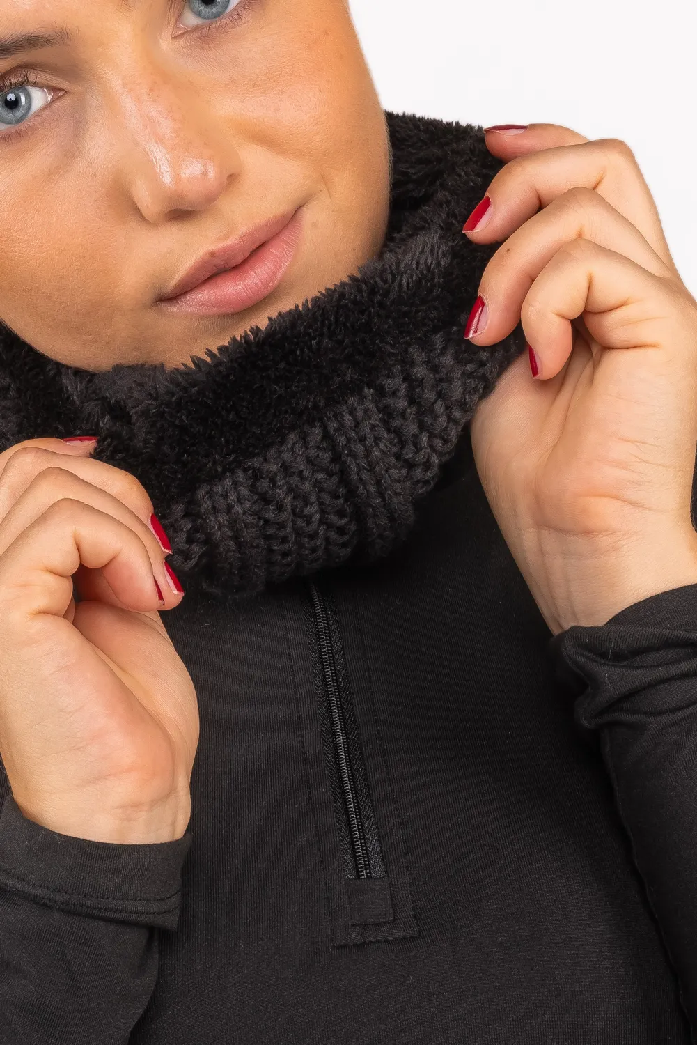 ZacZess Winter Scarf tubscarf svart teddyfoder