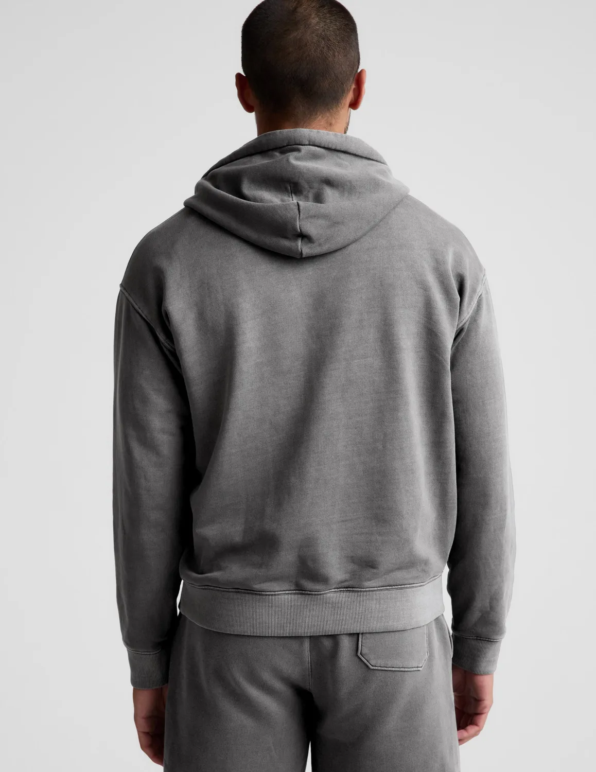 Beyond Yoga Beach Washed Terry Hoodie sweatshirt Washed Black Ash bomull