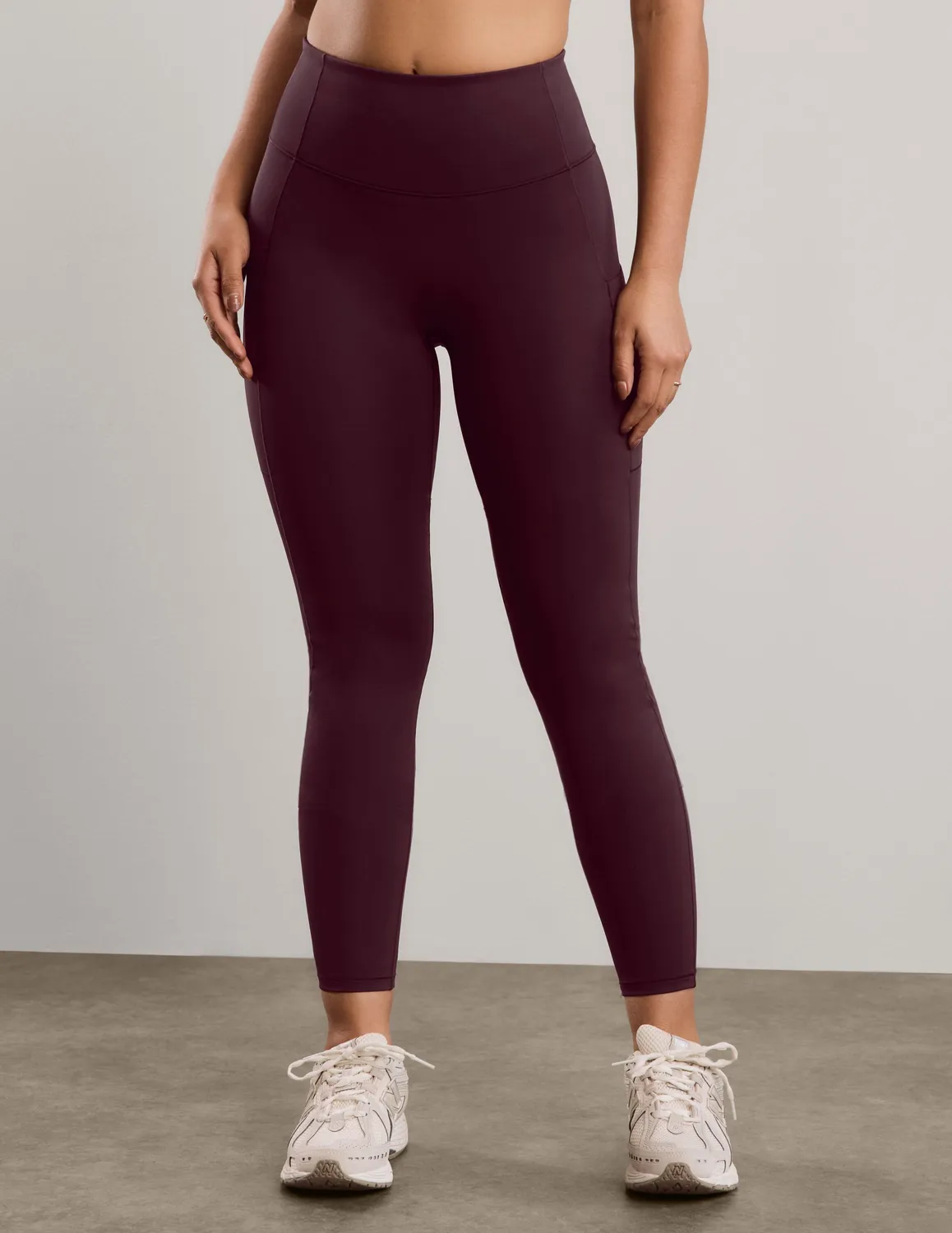 Beyond Yoga Pacer Fleece-Backed Pocket träningstights cabernet fodrade