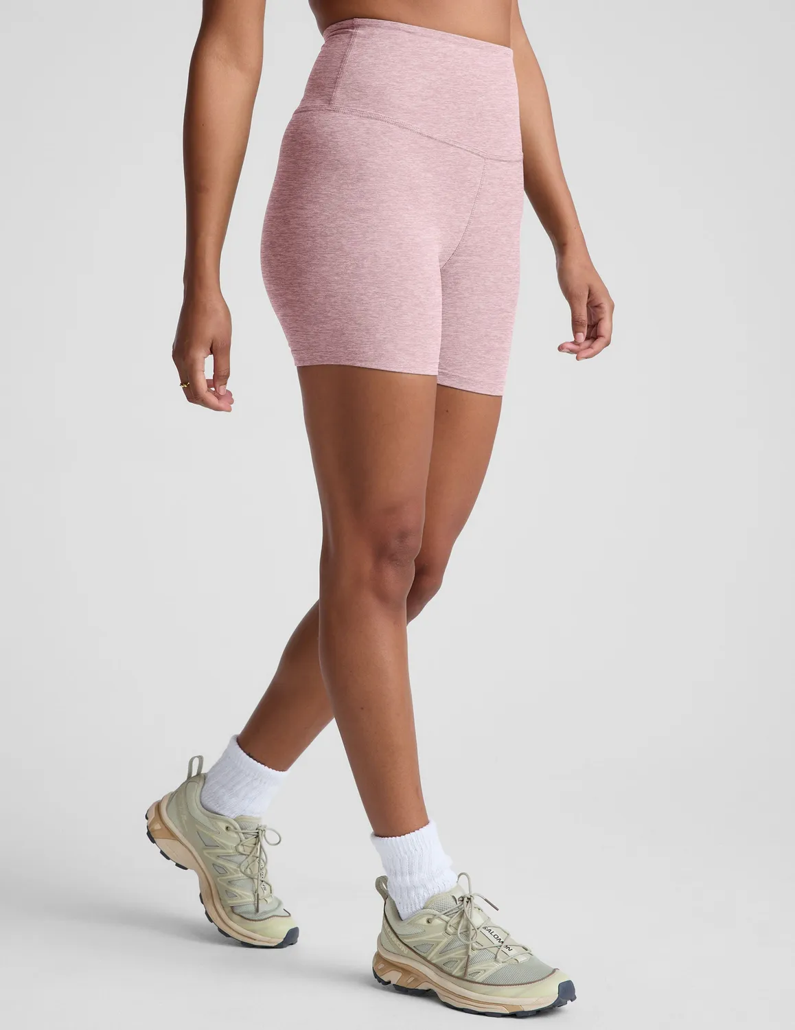 Beyond Yoga Spacedye Keep Pace 5" cykelshorts Blush Blooms rosa melerad