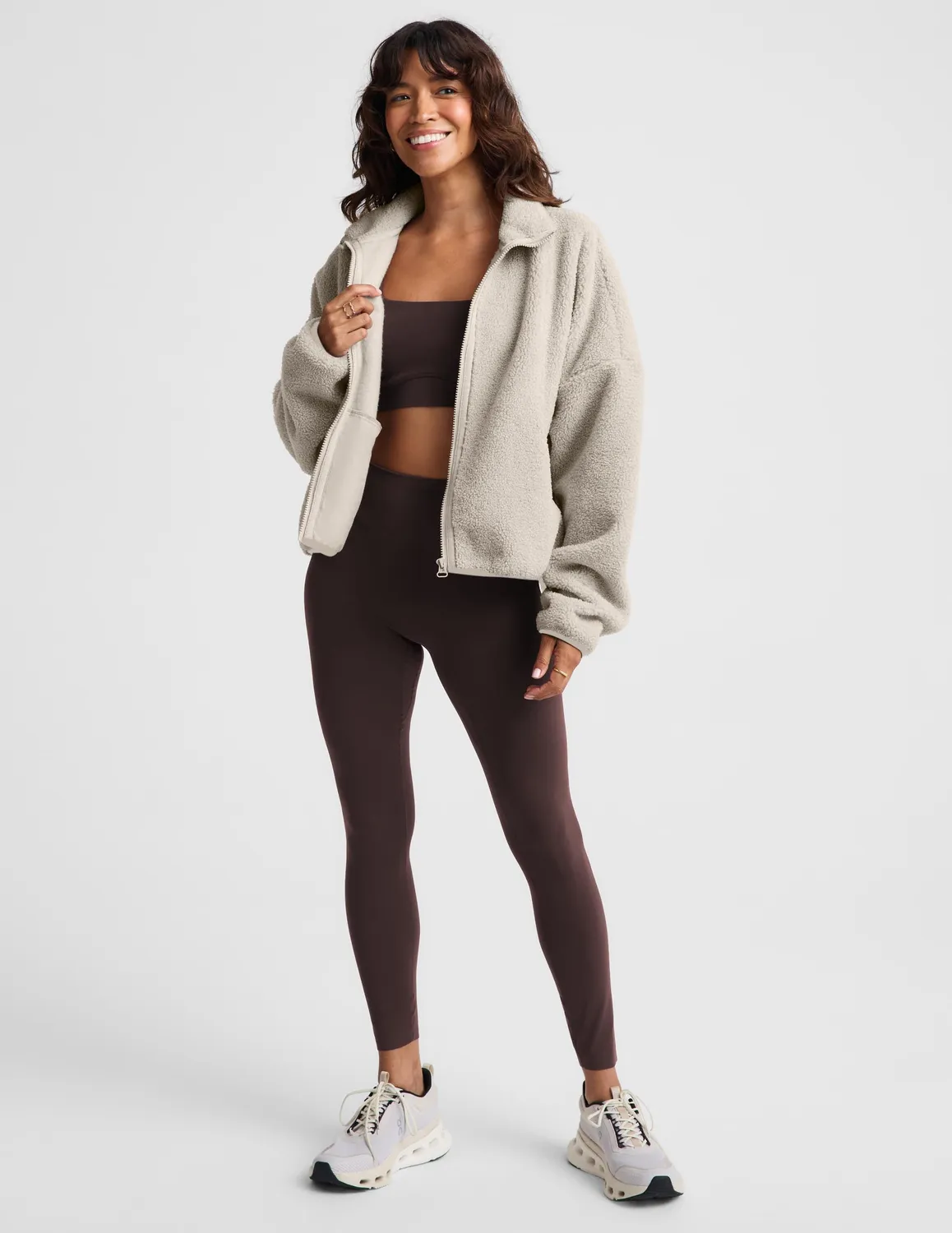 Beyond Yoga Unity Zip Jacket fleecetröja Riverbed boucle