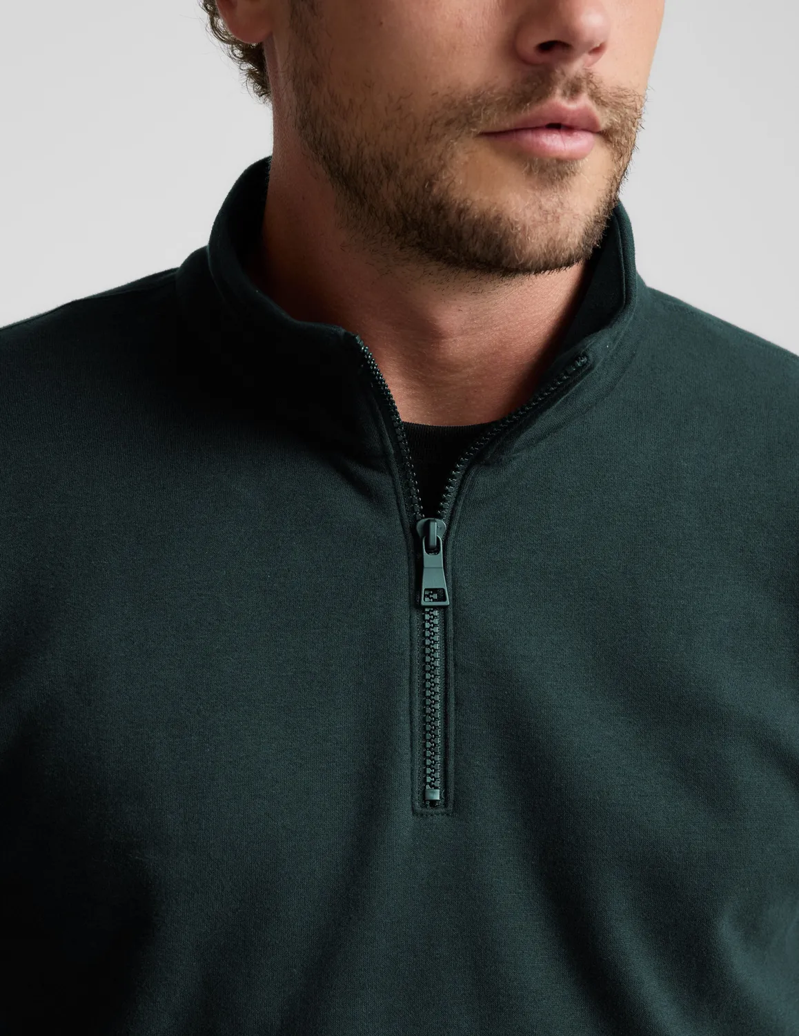 Beyond Yoga LuxeFleece Half Zip pullover Cypress Green unisex