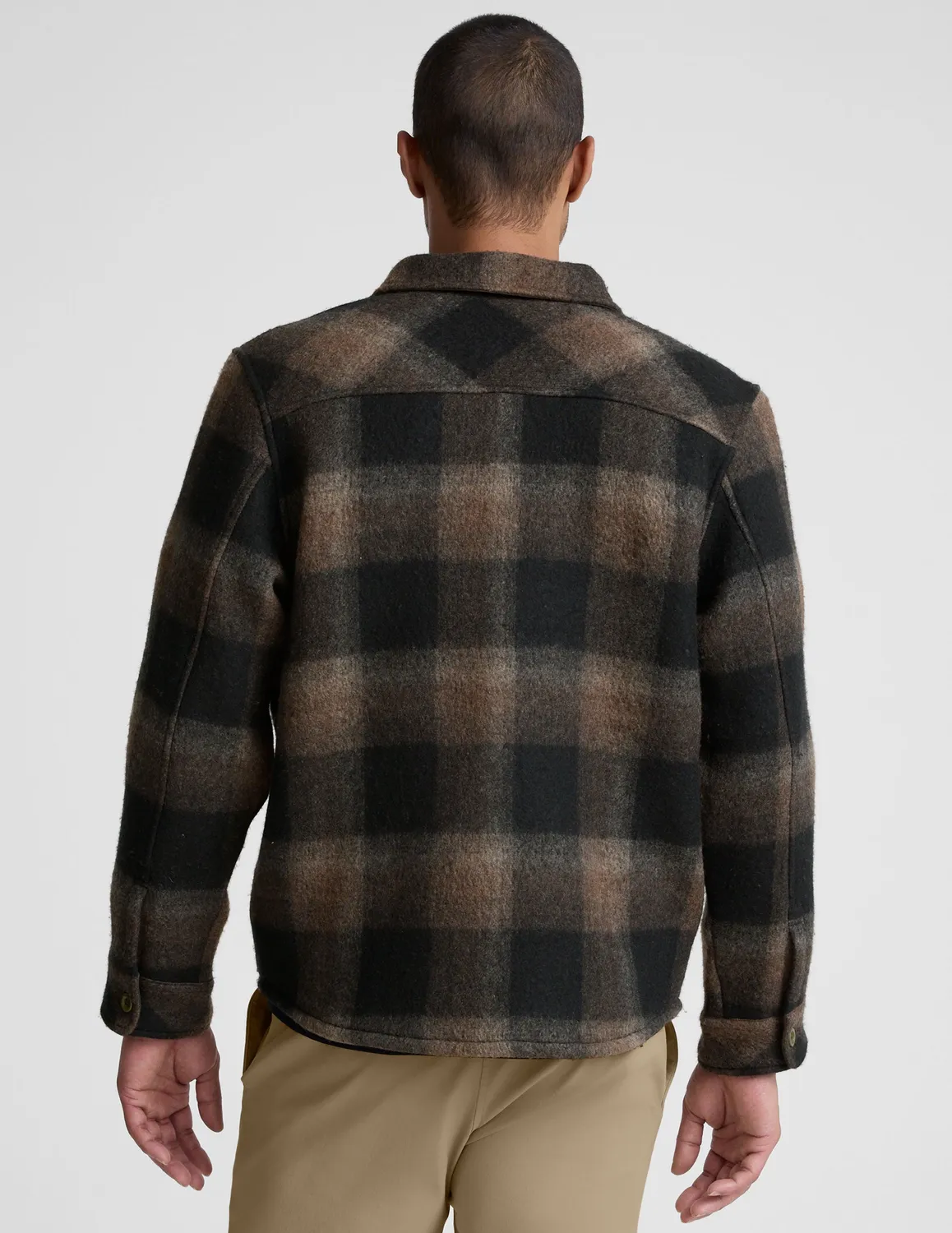 Beyond Yoga Plaid Wool Blend skjortjacka Midnight Plaid ull