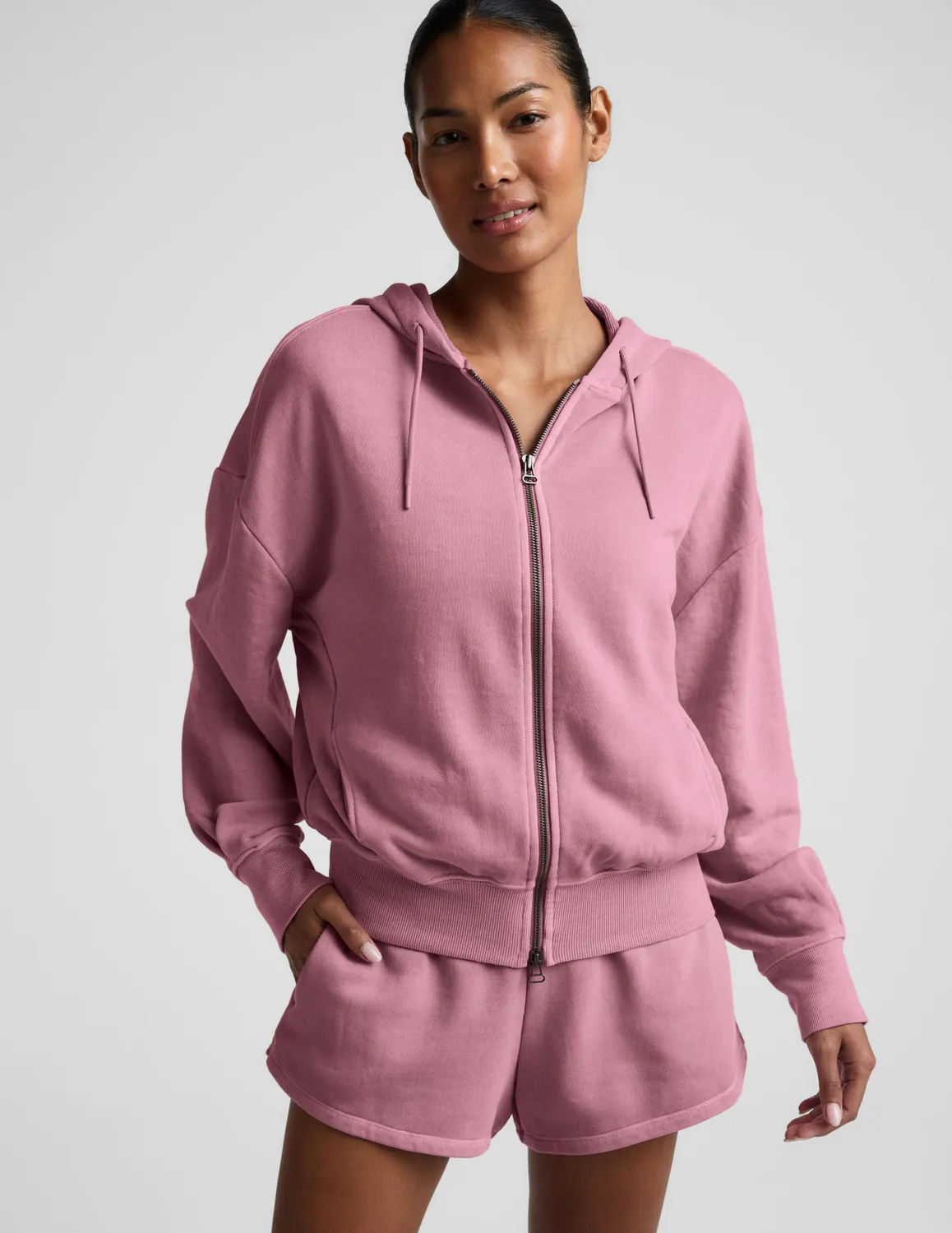 Beyond Yoga Fade Out Full Zip Hoodie hoodie Washed Rich Raspberry