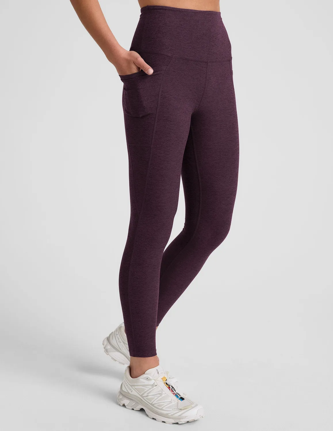 Beyond Yoga Spacedye Out Of Pocket High Waisted Midi leggings aubergine med fickor