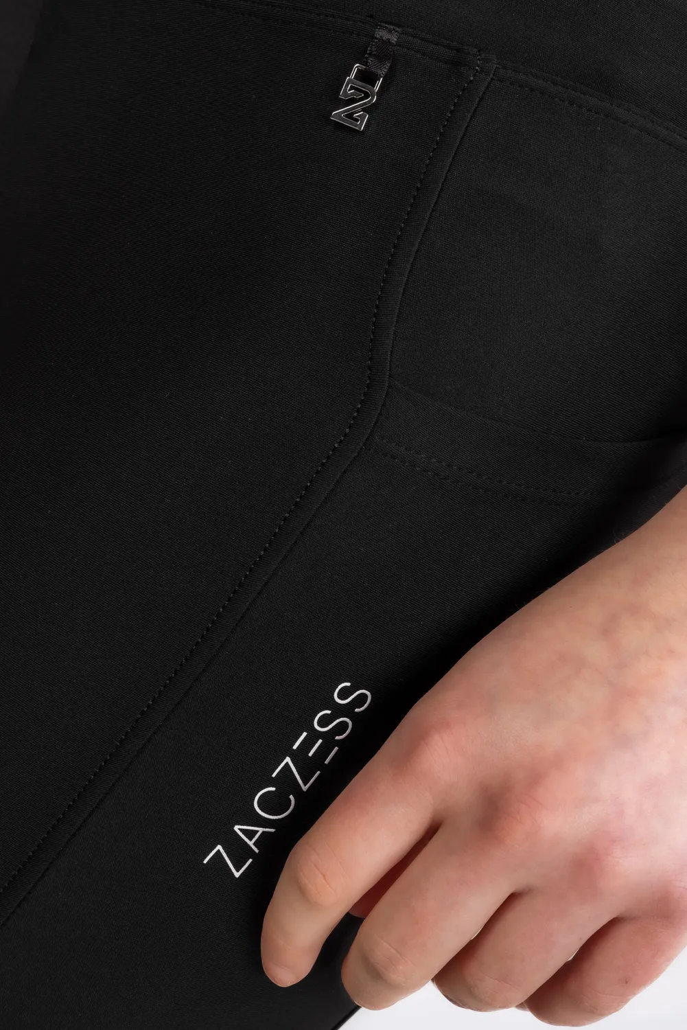 ZacZess AirFlex Leggings Black ridleggings svart junior half grip