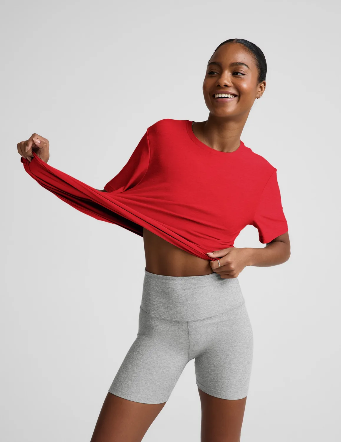 Beyond Yoga Always Beyond Crew Tee 2.0 t-shirt Chili Red Heather lätt