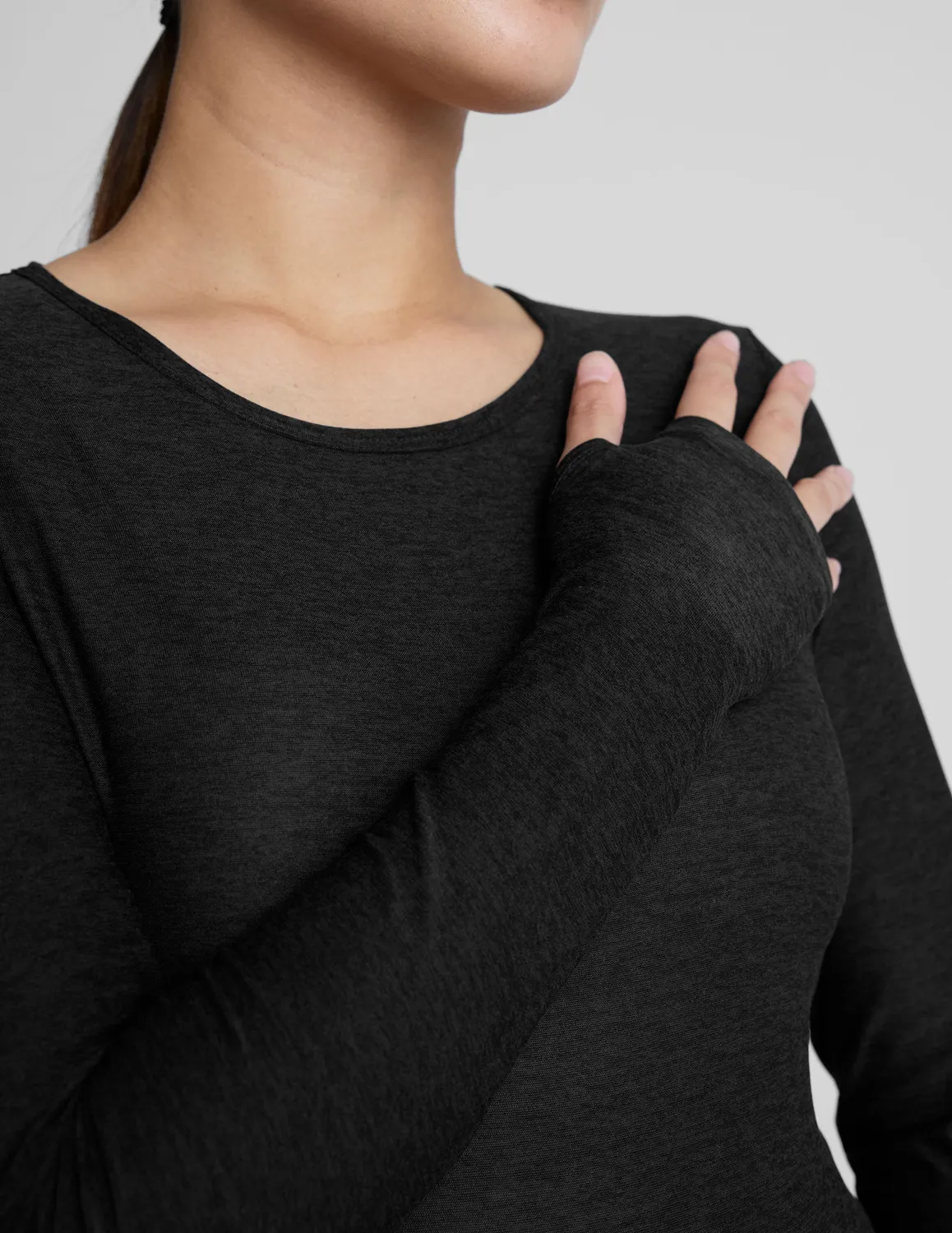 Beyond Yoga Featherweight Count On Me Maternity Crew Pullover tröja Darkest Night