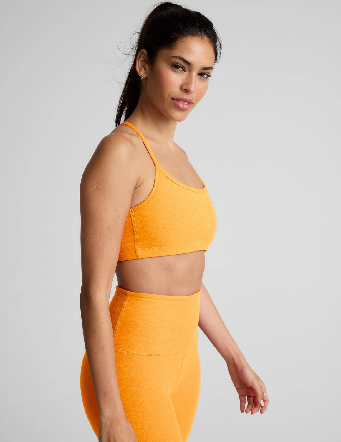 Beyond Yoga Spacedye Slim Racerback Bra bh Mango Pop Heather mellanstöd