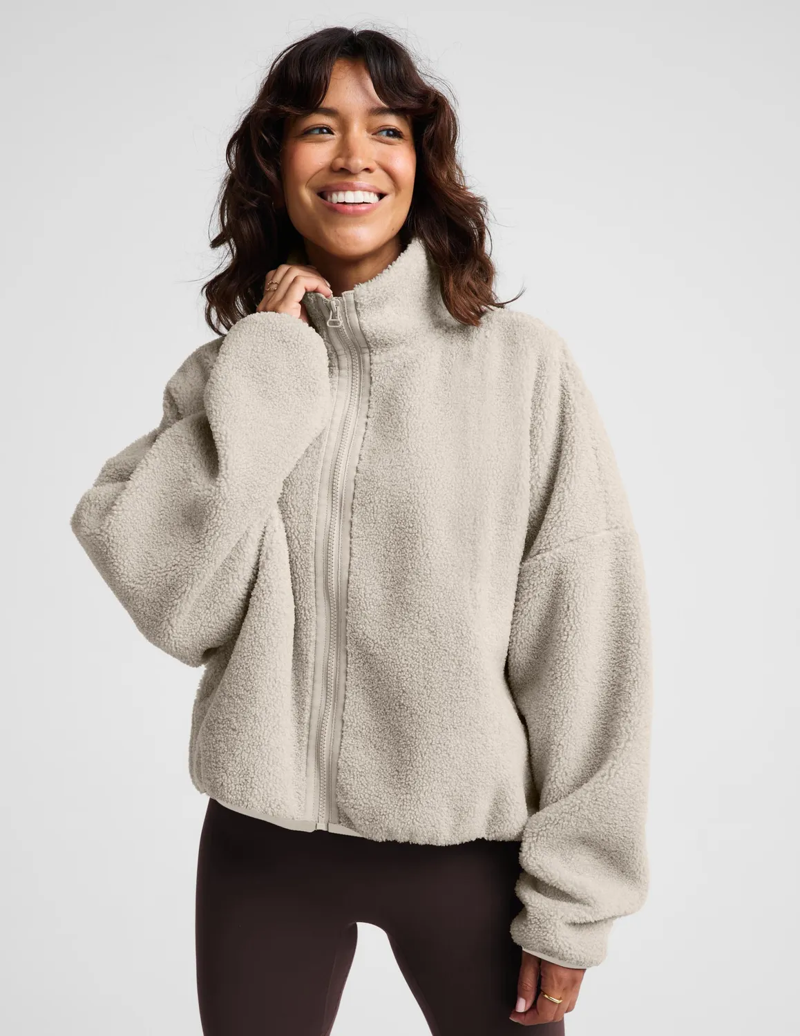Beyond Yoga Unity Zip Jacket fleecetröja Riverbed boucle