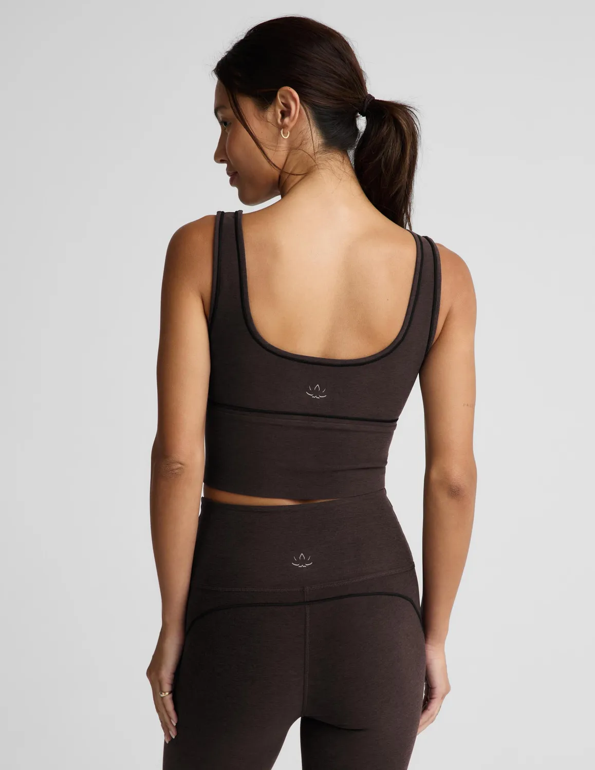 Beyond Yoga Spacedye Dynamic Cropped Tank träningslinne mörkbrun