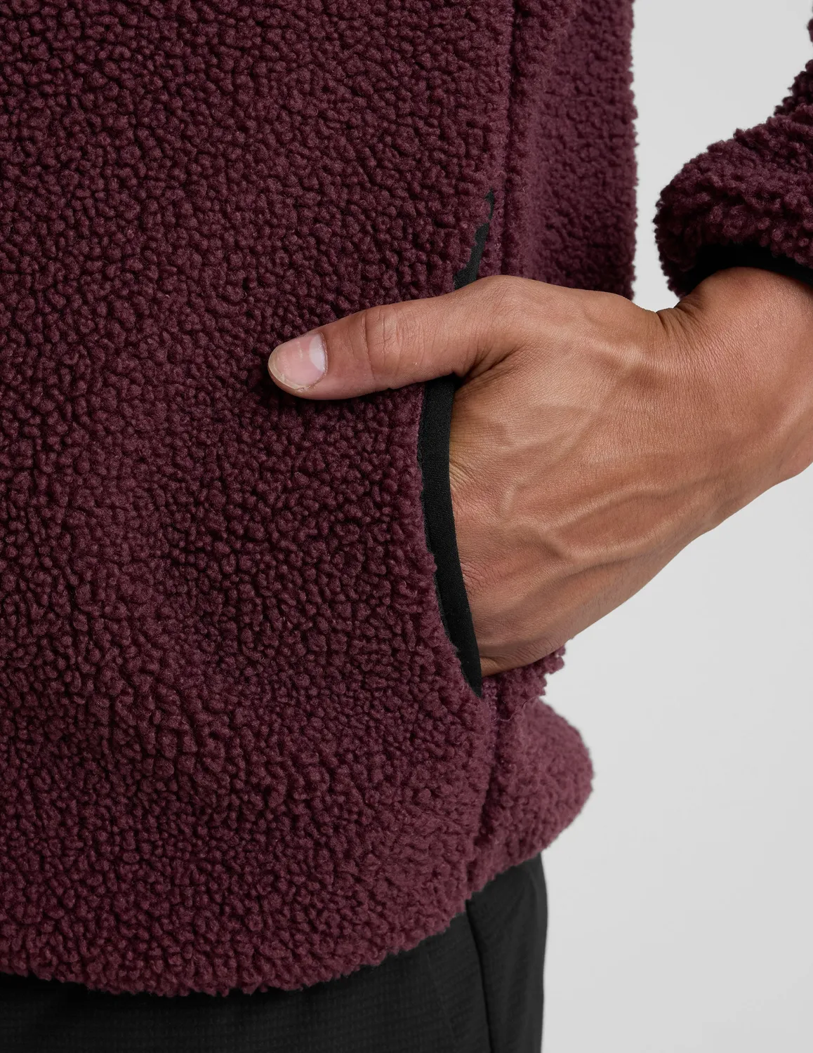 Beyond Yoga Boucle Fleece zipjacka Deep Maroon varm
