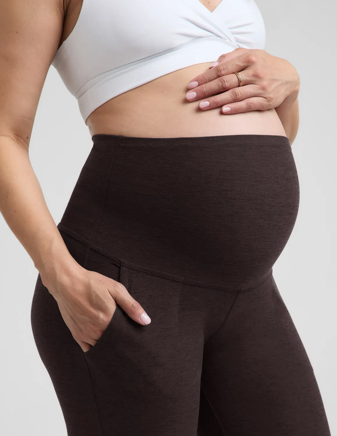 Beyond Yoga Spacedye Beyond the Bump gravidjogger Dark Chocolate mjuk