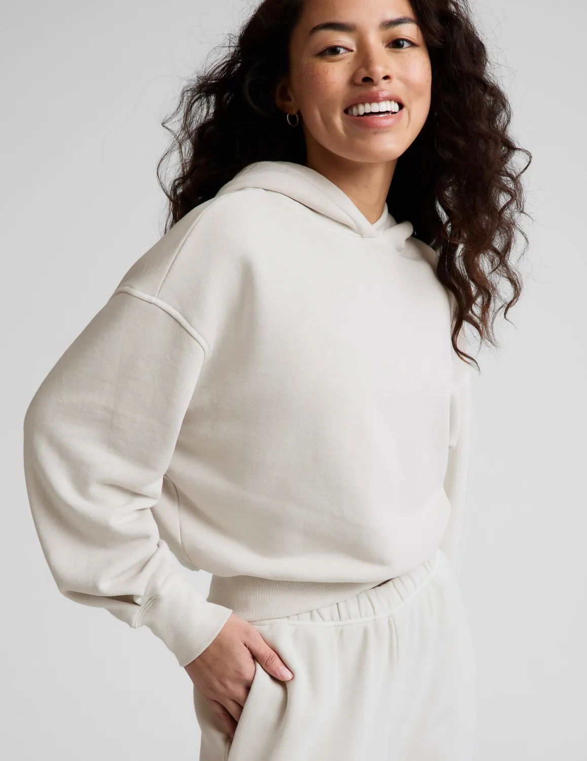 Beyond Yoga Fade Out hoodie Washed Vintage White relaxed