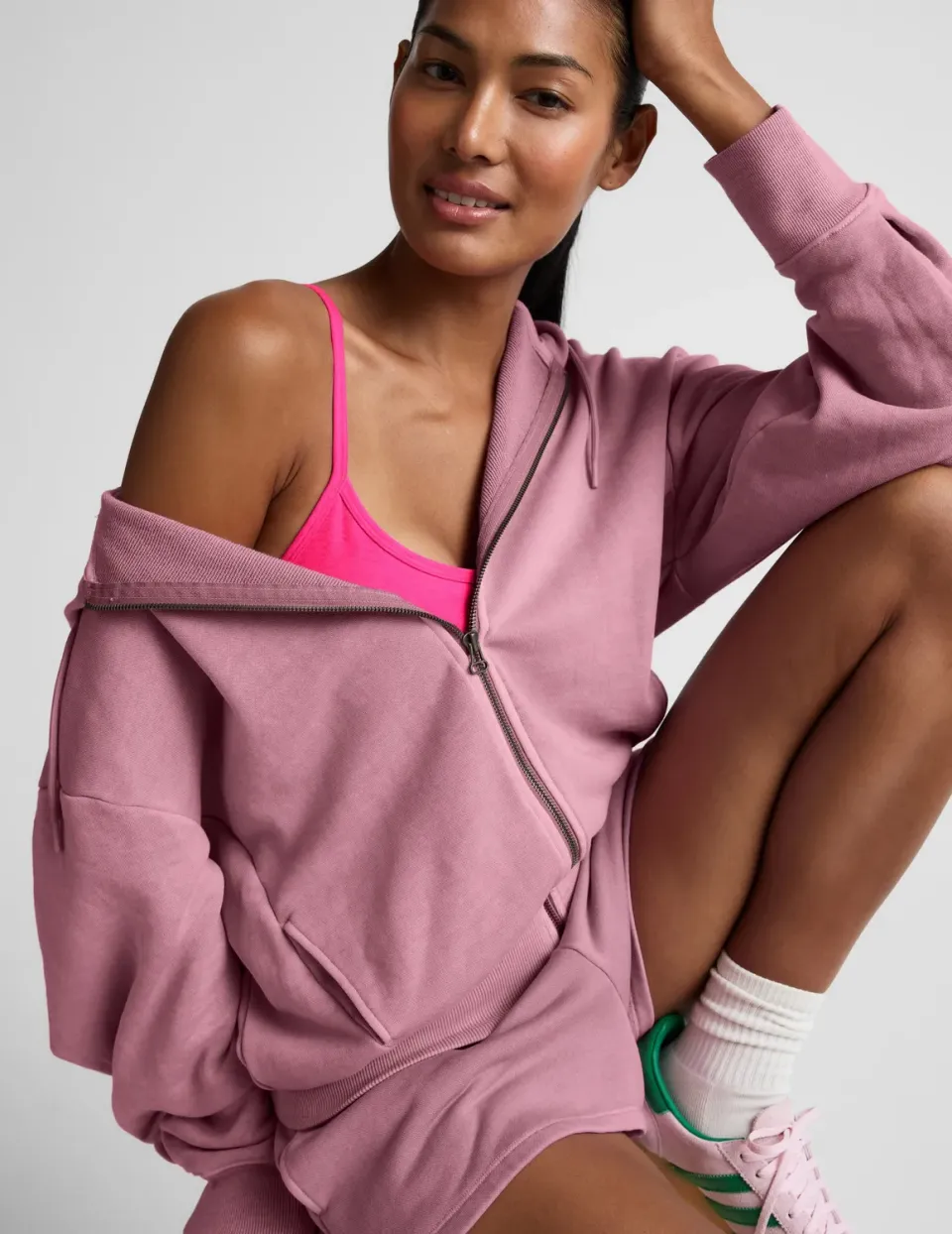 Beyond Yoga Fade Out Full Zip Hoodie hoodie Washed Rich Raspberry