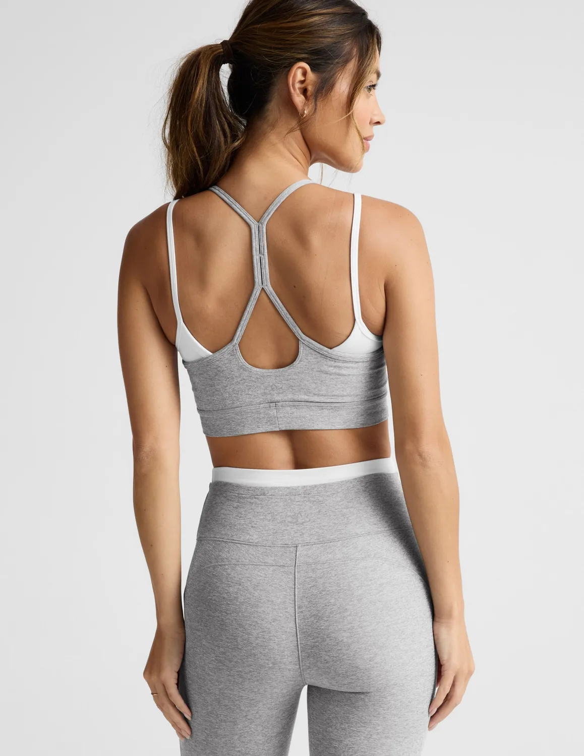 Beyond Yoga Spacedye Layered Long Line Bra sportbh Silver Mist