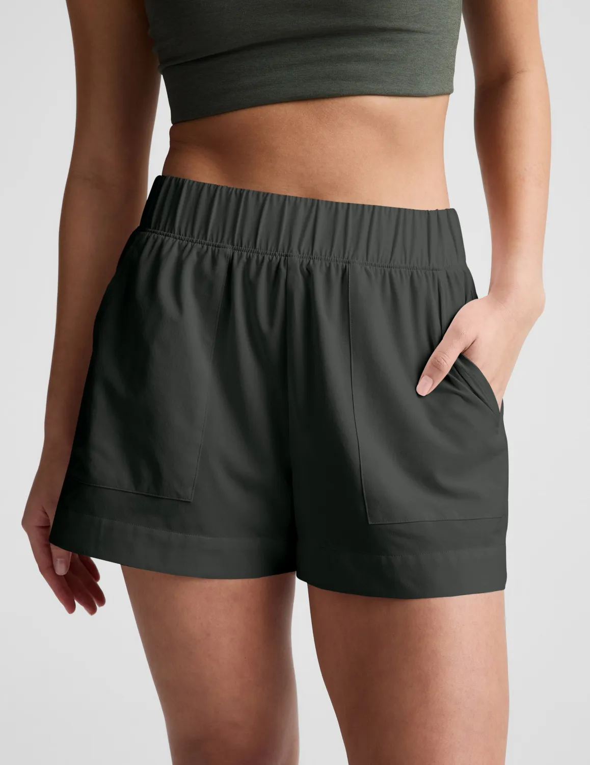 Beyond Yoga Easy 3" träningsshorts Slate Green